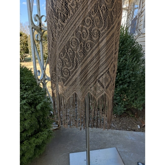 💥BLACK FRIDAY BOGO FREE EVERYTHING💥 M/L 80s Gold Lace and Fringe Dress - Picture 5 of 5